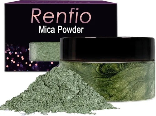 Miniatura 34 de Renfio Polvo de mica, polvo de mica de 60 colores para resina epoxi natural, pigmento de color, pigmento en polvo, botellas de 0.25 onzas, pigmentos