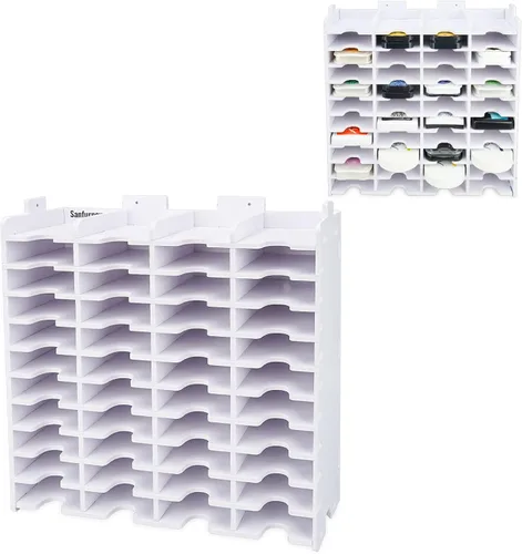 Miniatura 12 de Sanfurney Soporte de almacenamiento de 24 ranuras para almohadilla de tinta y almohadilla de sellos, estante organizador para almohadillas de tinta
