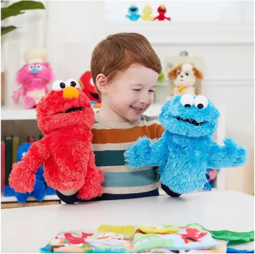 Miniatura 4 de Barrio Sésamo Marioneta, Cookie Monster, 11 pulgadas, Azul Marioneta de mano de monstruo galleta