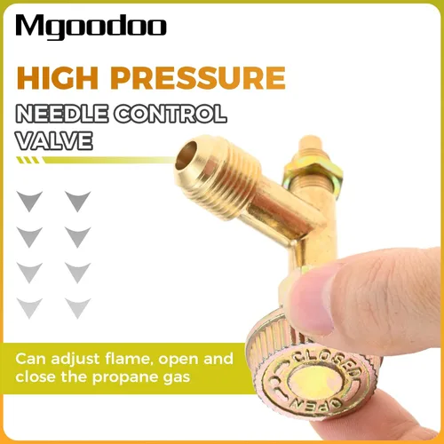 Miniatura 6 de Kit de Válvula de Control de Aguja de 3/8" Macho Giratorio con Rosca de Propano para Estufa de Cocina, Boquilla de Chorro de Propano de 0.047