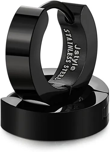 Miniatura 2 de Jstyle Pendientes de aro pequeños únicos de acero inoxidable para hombre, 1 par