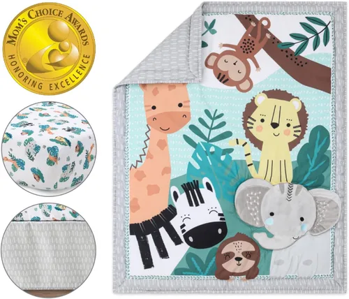Miniatura 2 de El juego de ropa de cuna de 3 piezas de The Peanutshell para niños y niñas - Decoración de cama de guardería para recién nacidos, bebés y niños