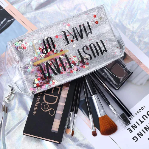 Miniatura 5 de Kit de maquillaje todo en uno, paleta de 12 colores de sombras de ojos desnudas brillantes, lápiz delineador de ojos negro resistente al agua, kit