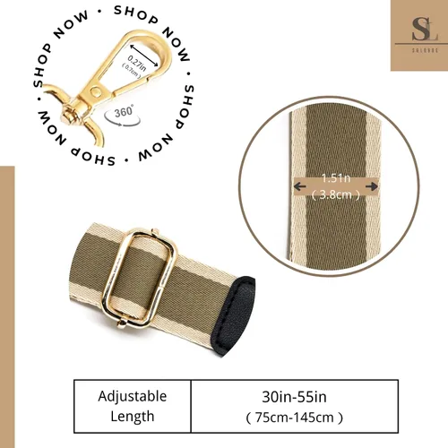 Miniatura 94 de S&loyoe Correas de repuesto para bolso, correa ajustable para bolsa cruzada, correas de guitarra anchas para bolsos de 1.5 pulgadas