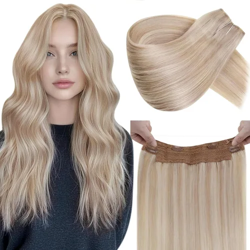 Miniatura 8 de LaaVoo Extensión de cola de caballo de cabello humano marrón para mujer, extensiones de cola de caballo marrón oscuro, extensiones de cabello humano