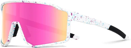 Miniatura 7 de FMY Gafas de sol deportivas polarizadas para hombres y mujeres con 3 lentes intercambiables, protección UV, gafas de ciclismo de béisbol MTB