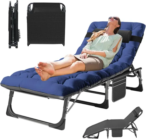 MOPHOTO Cuna plegable de 5 posiciones, tumbona plegable portátil para exteriores para bronceado solar, perfecta para piscina, playa, patio, tomar el