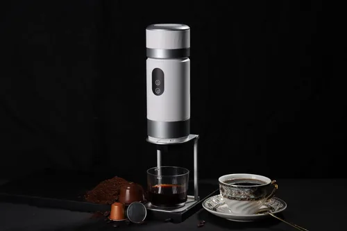 Miniatura 6 de Cafetera portátil KF-JN-03 con pantalla digital y presión de 20 bares, infusión caliente y fría, compatible con café molido y cápsulas, diseño