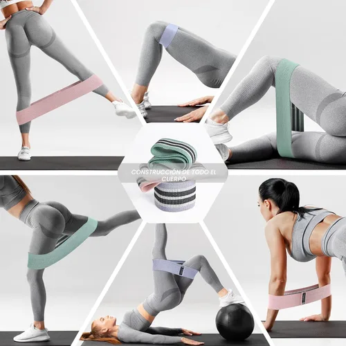 Miniatura 4 de Booty Bands Set, Resistance Bands for Working Out, Exercise Bands for Women and Men Legs and Butt, Stretch Bands for Pilates, Yoga Starter Set Claro