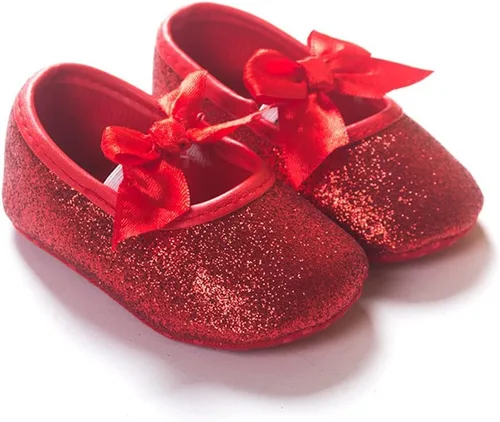 RVROVIC Mocasines de princesa para bebé, zapatos brillantes de Mary Jane, zapatos de cuna de suela suave y ligera de primera calidad, zapatos de