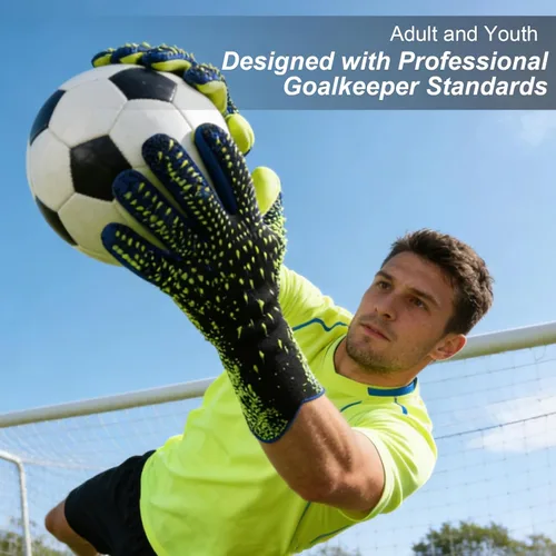 Miniatura 2 de Guantes de portero de fútbol, guantes de entrenamiento de portero, agarre fuerte, antideslizantes y transpirables para adultos y niños