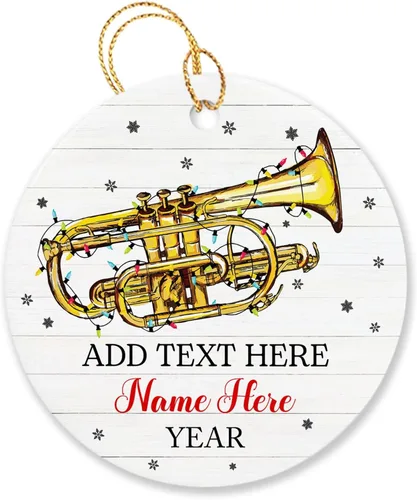 Miniatura 10 de Adorno de Navidad personalizado de acordeonista que toca acordeón, nombre personalizado y año, adorno de Navidad para acordeonista, instrumento