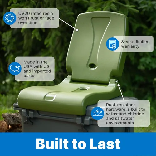 Miniatura 6 de Step2 Flip Seat - Asiento plegable, silla portátil para exteriores, piscina, plataformas traseras, campamento, silla de picnic; proporciona apoyo