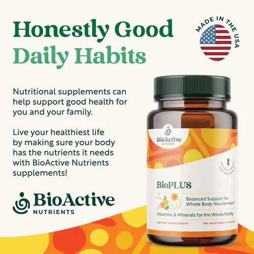 Miniatura 4 de BIOACTIVE NUTRIENTS BioPlus Multivitamínico Multimineral - Apoya la salud general* - 180 Cápsulas