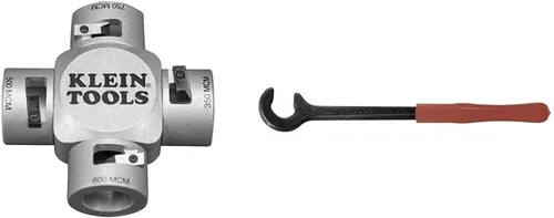 Klein Tools Pelacables (750-350 MCM) y paquete de doblador de cables de 14 pulgadas