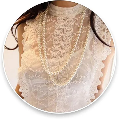 Miniatura 2 de Collar de perlas collar de cuentas para boda trabajo viajes bonito regalo para mujeres y niñas