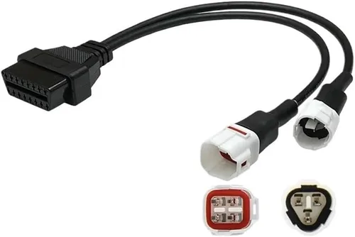 Miniatura 4 de Adaptador de diagnóstico OBD2 de 3Pin 4Pin compatible con motocicleta compatible con conector de 3 y 4 pines (4 pines)