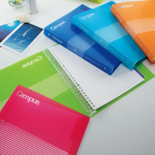 Miniatura 5 de KOKUYO Campus B5 Cuaderno de carpetas con 5 separadores de pestañas, cubierta de PP, 26 agujeros, capacidad de 100 hojas, azul, importación de Japón