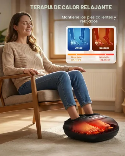 Miniatura 4 de CILI Masajeador de Pies Shiatsu Elegible para FSA HSA, Máquina Masajeadora Eléctrica de Pies con Calor para Fascitis Plantar, Amasado Vibración