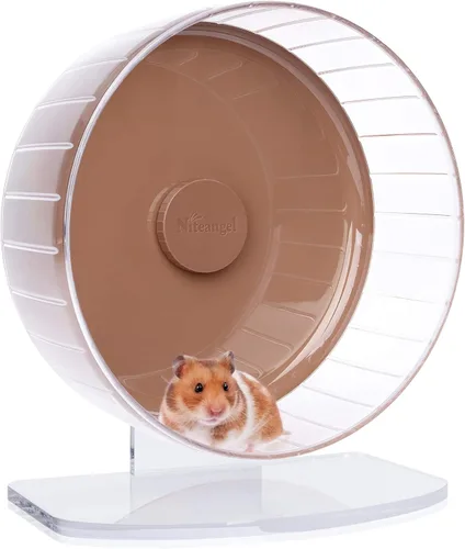 Miniatura 15 de Niteangel - Ruedas de ejercicio supersilenciosas para hámster, con soporte ajustable, para ratones, jerbos u otros animales pequeños