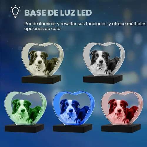 Miniatura 6 de Foto de cristal 3D con forma de corazón personalizada, regalo de imagen de cristal grabada con láser para papá, marido, abuelo, día del padre