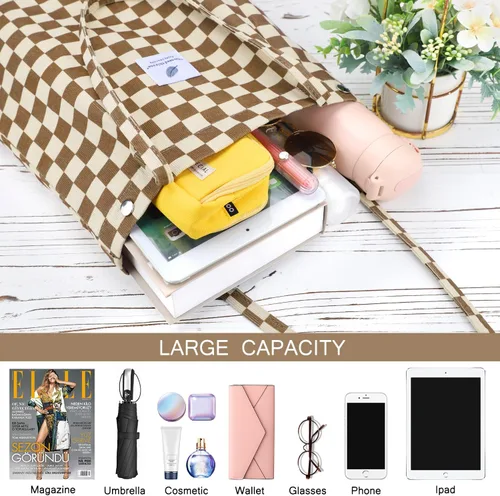 Miniatura 168 de Ayieyill - Bolsa de pana para mujer y niña, con correa de lona para colgar al hombro, bolsa con bolsillo