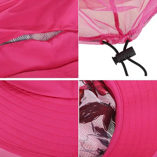 Miniatura 3 de Peicees Sombrero de red para hombres y mujeres, sombrero de pesca de aventura, sombrero de safari para caza, camping, senderismo