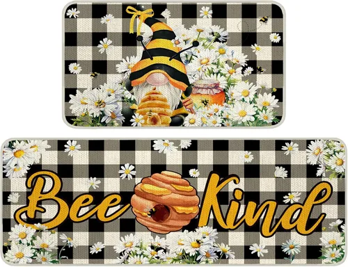 Miniatura 15 de Bencailor 2 alfombras de cocina y tapetes de bienvenida para primavera y verano, antideslizantes, lavables, tapetes decorativos para puerta