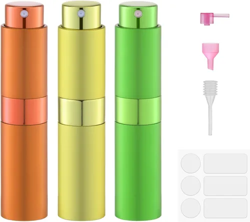 Miniatura 17 de Fusupak Atomizador de Perfume Botella de Viaje Recargable: Vaporizador de Colonia Portátil para Hombres - Mini Spray Vacío para Recarga - 8ml