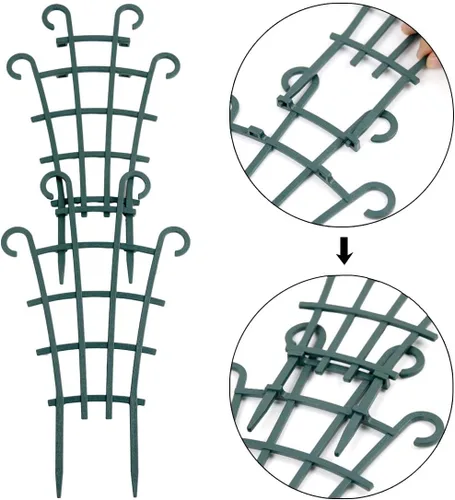 Miniatura 4 de UWIOFF Enrejado pequeño para interiores, 6 piezas de enrejado para plantas trepadoras, enrejado para plantas en maceta, maceta de plástico apilable