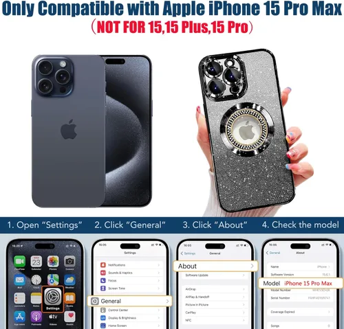Miniatura 199 de Misscase Funda magnética con purpurina para iPhone 11 compatible con MagSafe, protección completa, delgada, a prueba de golpes, antiarañazos