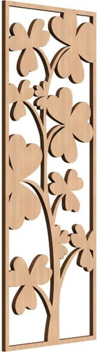 Miniatura 173 de 9 3/8 pulgadas de ancho x 24 3/8 pulgadas de alto x 1/4 pulgadas de alto, Bradford Paneles de pared decorativos de madera de calado, roble rojo rojo