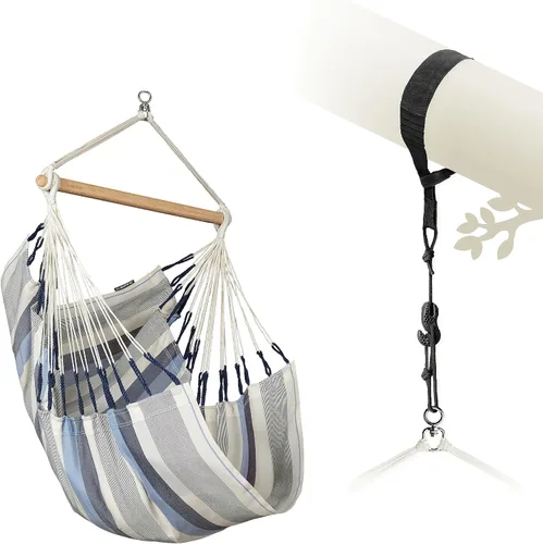 Miniatura 37 de LA SIESTA® - Silla Hamaca Columpio XL King Domingo - Silla Hamaca Colgante Resistente a la Intemperie y a los Desgarros - Silla Hamaca Columpio