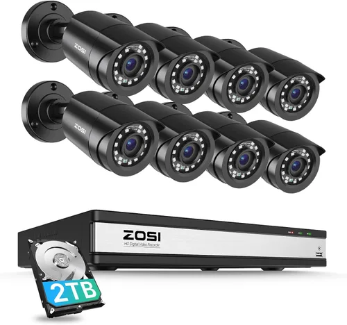 Miniatura 13 de ZOSI - Sistema de cámaras de seguridad CCTV 1080P para exteriores e interiores, híbrido 4 en 1 HD TVI/CVI/AHD/CVBS, cámaras de seguridad