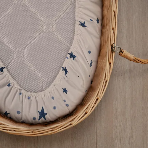 Miniatura 5 de Gllquen Baby Sábanas para Moisés Paquete de 4, Sábana Ajustable para Colchón Transpirable y Acogedora, Cuna de Viaje Elástica con Patrón de Moda