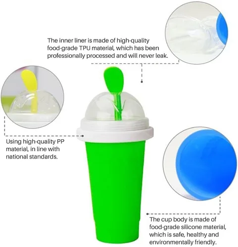 Miniatura 5 de Slushy Maker - Taza de hielo portátil para viajes, hecha en casa, color amarillo