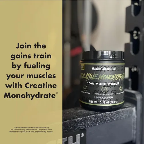Miniatura 7 de Anabolic Warfare Monohidrato de creatina, recuperación después del entrenamiento, aumenta el rendimiento, mantiene la carga, creatina premium*