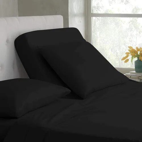 Miniatura 17 de Base de cama ajustable – Juego de sábanas de cabeza dividida superior tamaño Queen – Sábanas de 100% algodón egipcio sólido color azul aguamarina