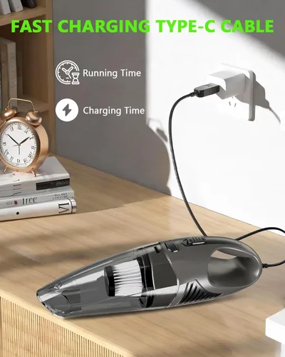 Miniatura 4 de Aspiradora de mano inalámbrica, succión fuerte de 11 KPA y motor sin escobillas de 25 minutos de tiempo de funcionamiento, aspiradora recargable