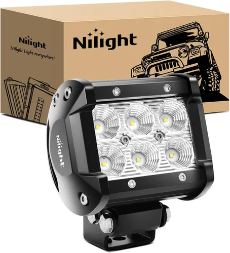 Miniatura 11 de Nilight Foco de Luz LED Roja de 4 pulgadas Luz Antiniebla de Conducción Puntual, 2 Piezas, 18W, Fuera de Carretera, Pesca, Caza, Emergencia, Señal