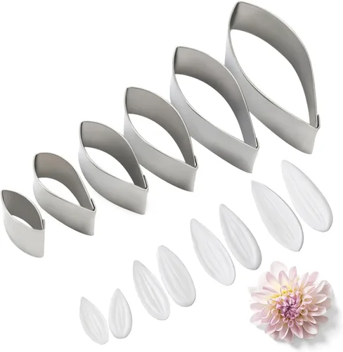 Miniatura 14 de KALAIEN Molde de pasta de goma de pétalo de hoja de pétalos de azúcar, herramientas de artesanía de rosa, vetas dobles Rose Petal