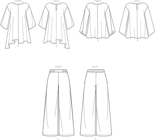 Miniatura 5 de Simplicity Patrón de costura R10602 / S9149 - Tops y pantalones de señorita, tamaño: K5 (8-10-12-14-16)