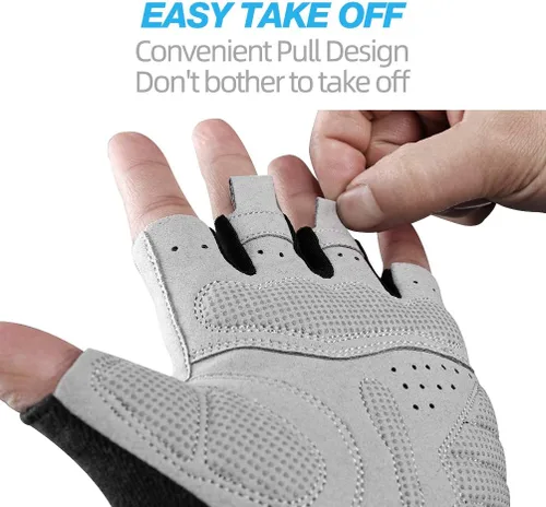 Miniatura 2 de ROCKBROS Guantes de ciclismo para hombre, guantes de bicicleta de montaña, guantes de bicicleta SBR Pad antideslizante guantes de conducción