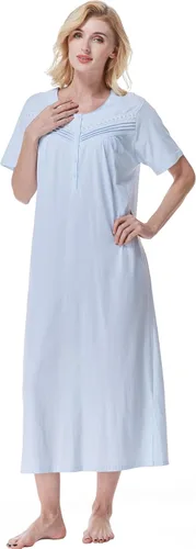 Miniatura 4 de Keyocean - Camisones para mujer, 100% algodón, suave, ligero, cómodo, ropa de dormir