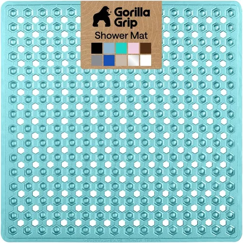 Miniatura 19 de GORILLA GRIP Alfombrilla para bañera patentada, lavable a máquina, con ventosas y orificios de drenaje para mantener las bañeras limpias, suave