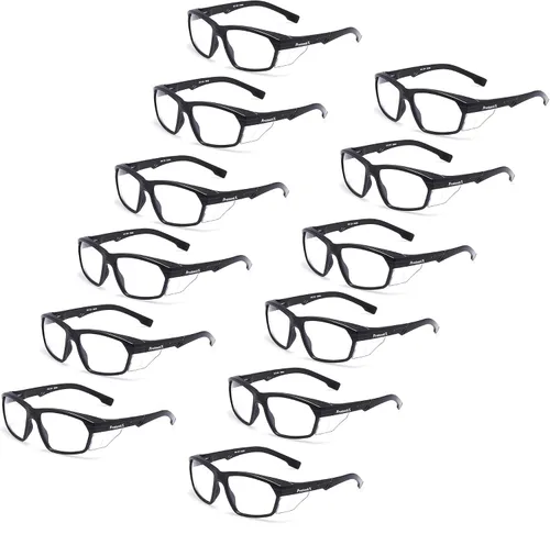 Miniatura 29 de ProtectX Anteojos de seguridad clásicos, lentes antivaho resistentes a los arañazos, gafas protectoras para el trabajo, interior/exterior, ANSI Z87.1