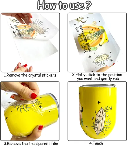 Miniatura 3 de Envoltura de taza UV DTF, calcomanías de transferencia para tazas de vidrio, calcomanías de envoltura UV, impermeables, frotar en transferencias