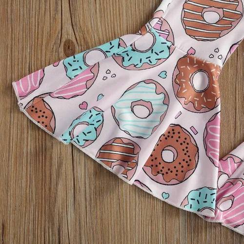 Miniatura 5 de Conjunto de 2 piezas de ropa de invierno para recién nacido, de manga larga, de encaje, con abertura en los pantalones vaqueros