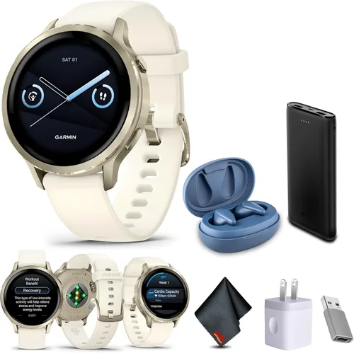 Garmin Venu 4, 1.61 pulgadas, reloj inteligente con GPS avanzado y rastreador multideportivo, pantalla AMOLED de 1.2 pulgadas, linterna incorporada,