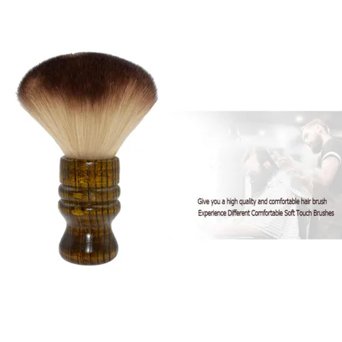 Miniatura 6 de Cepillo profesional para el cuello de la peluquería de 2 piezas con mango de madera, cepillo de barrido de pelo y kits de corte